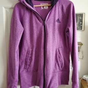 Purple ladies Adidas ClimaWarm zippered hoodie